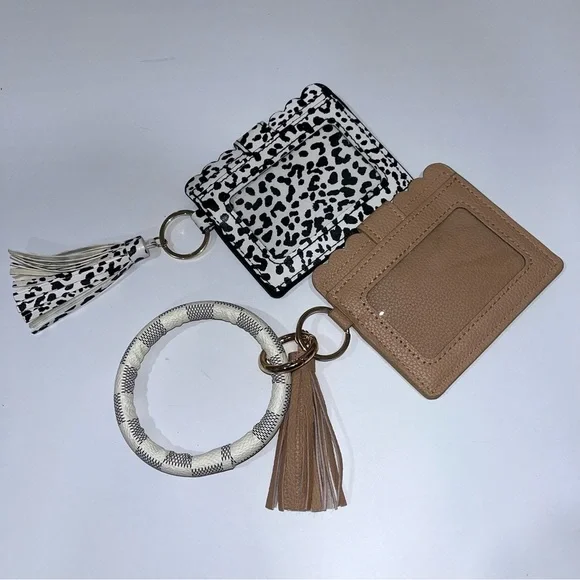 Wristlet Wallet Bracelet Black and White Tan Bundle - Picture 2 of 6
